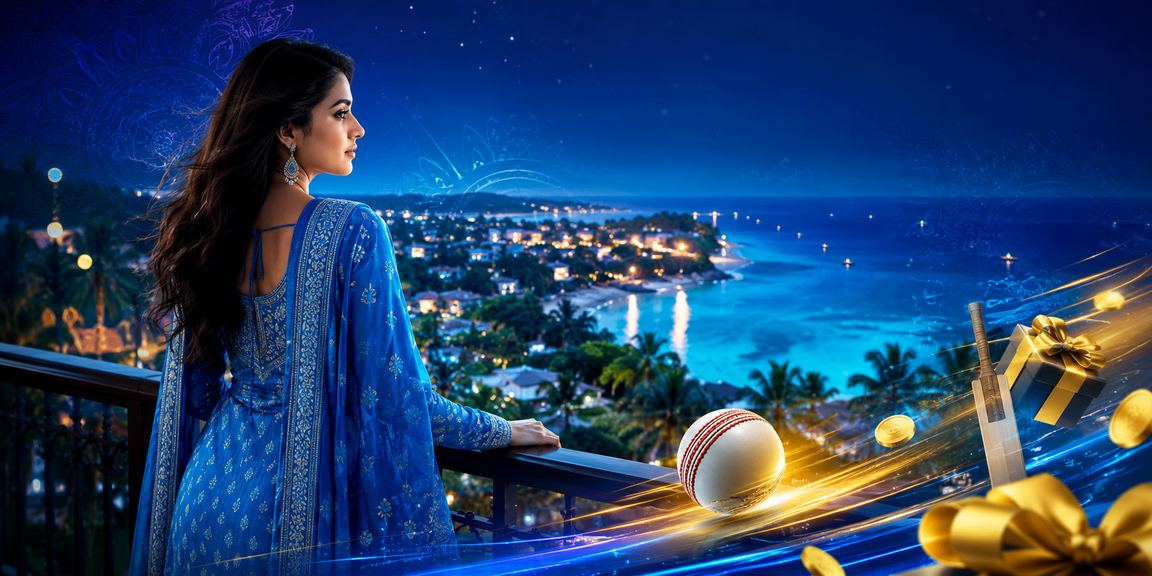 সেন্ট মার্টিনে সালোয়ার কামিজ পরে ক্রিকেট বেটিং উপভোগ করছেন একজন খেলোয়াড়